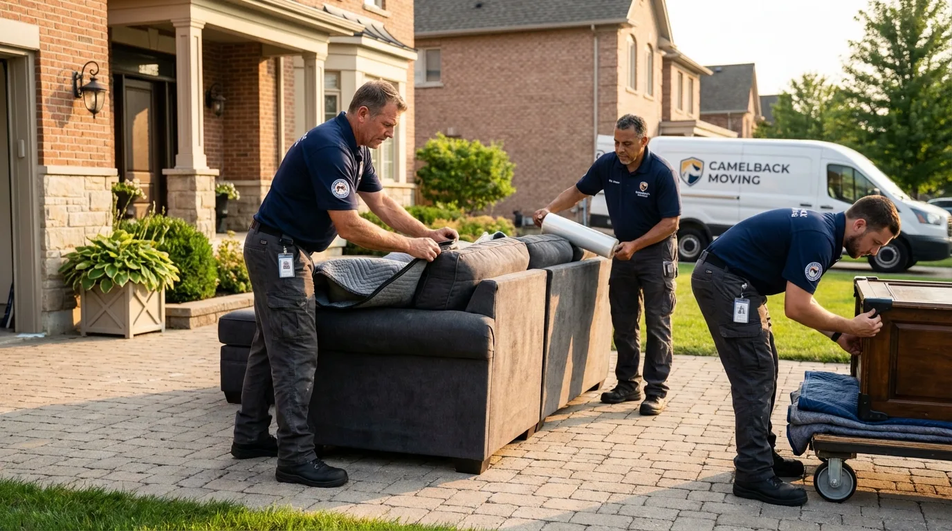 Large estate moving crew wrapping furniture in Marshallville, GA